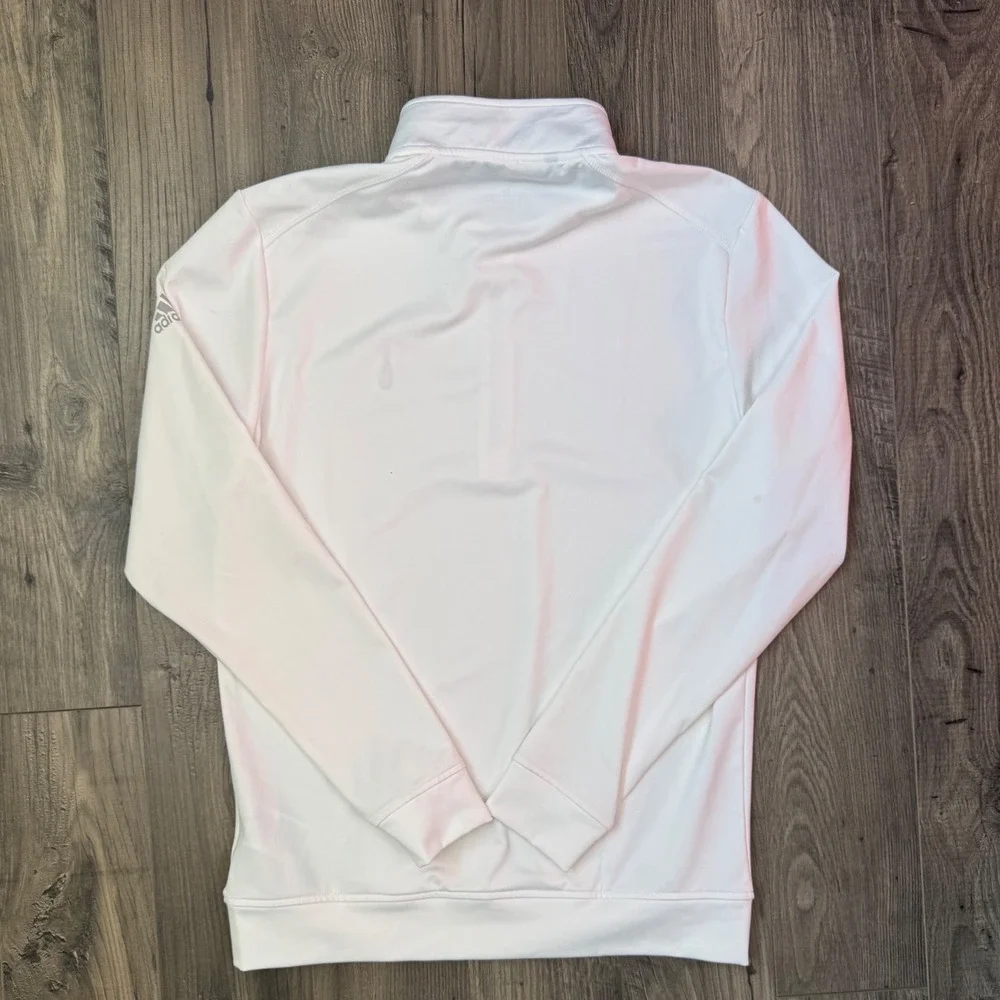 Adidas Mens Classic Club 1/4 Zip‎ Golf Sweatshirt White Size S DQ2288